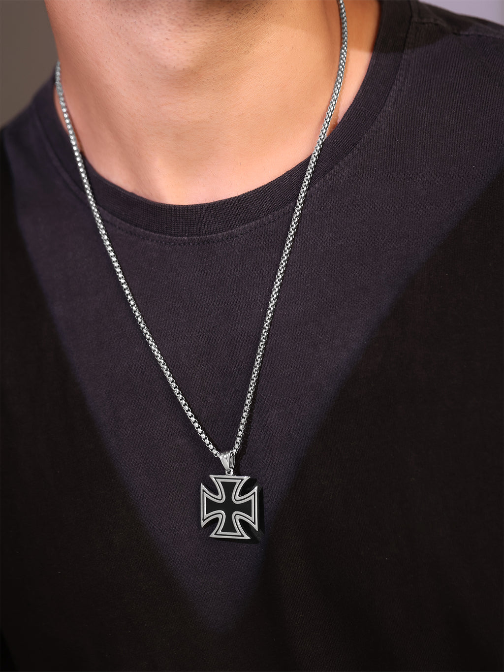 Square Cross Pendant Chain
