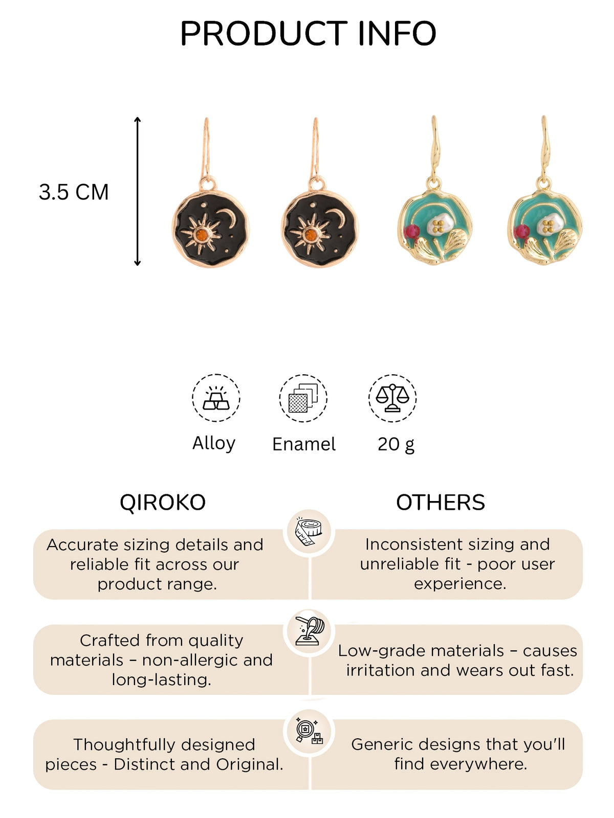 Black Enamel Drop Earrings