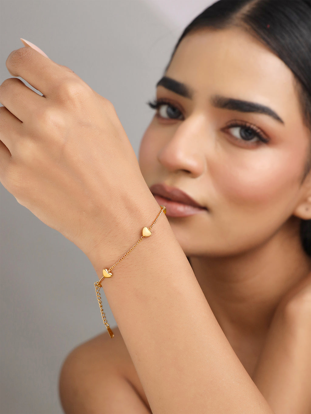 Adjustable Heart Charm Bracelet