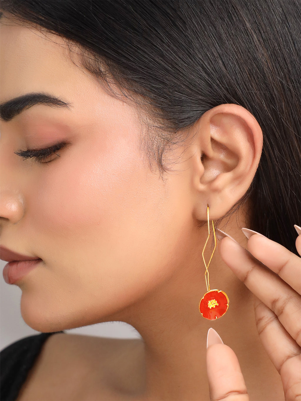 Floral Dangler Long Earrings