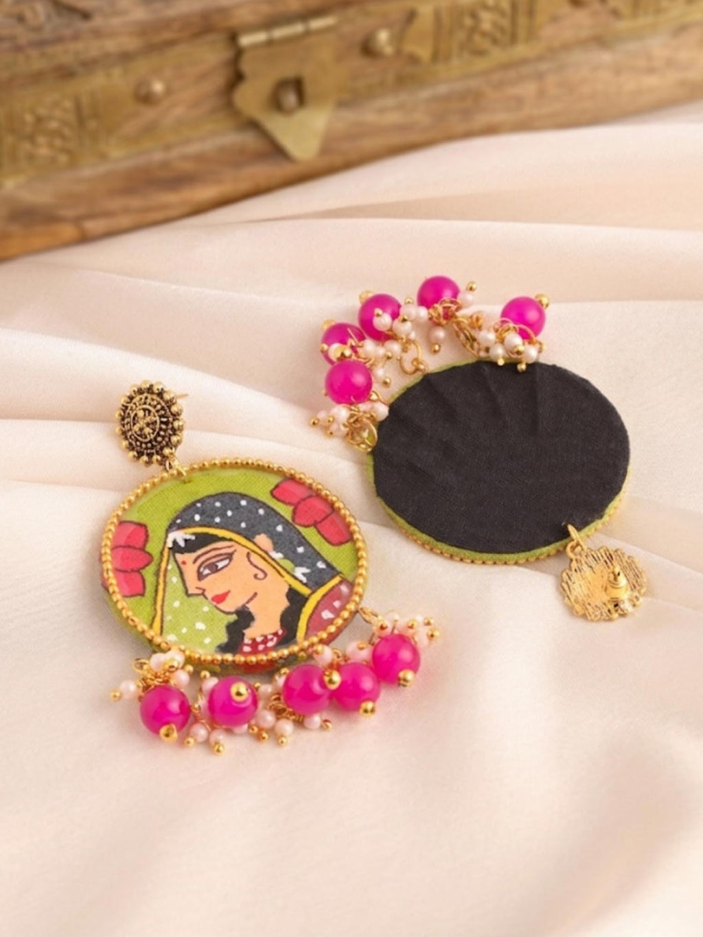 Folk Art Hand-Painted Earrings