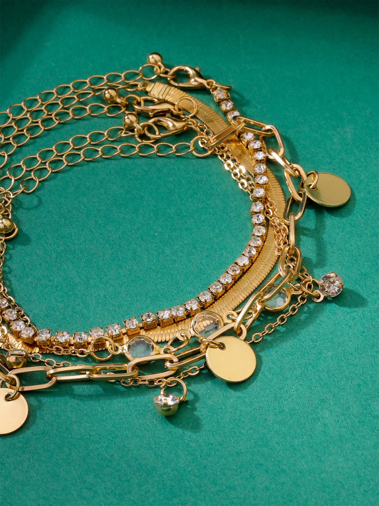 Five Layered Adjustable Stack Bracelet