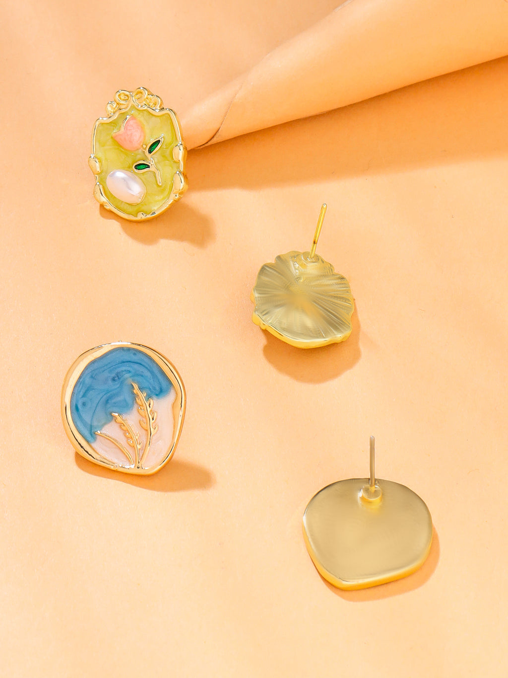 Enamel Studs Earrings