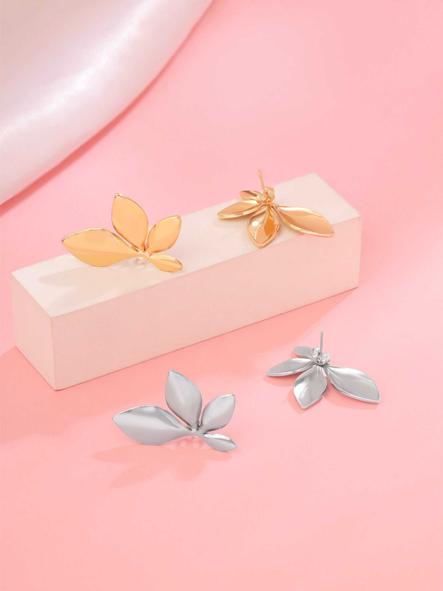 Statement Flower Korean Stud Drop Earrings