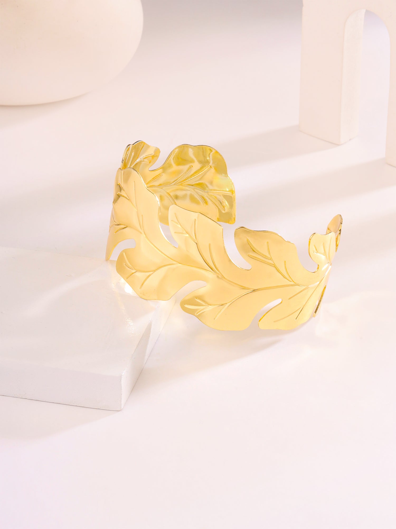 Adjustable Leafy Cuff Bracelet