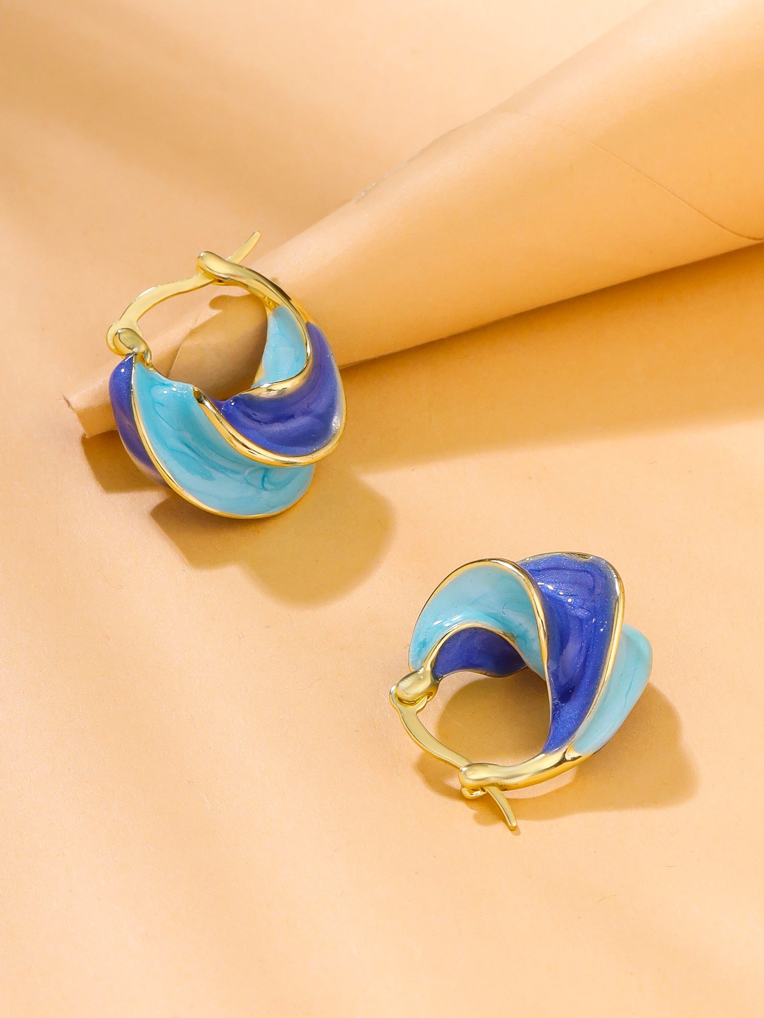 Enamel Hoop Earrings