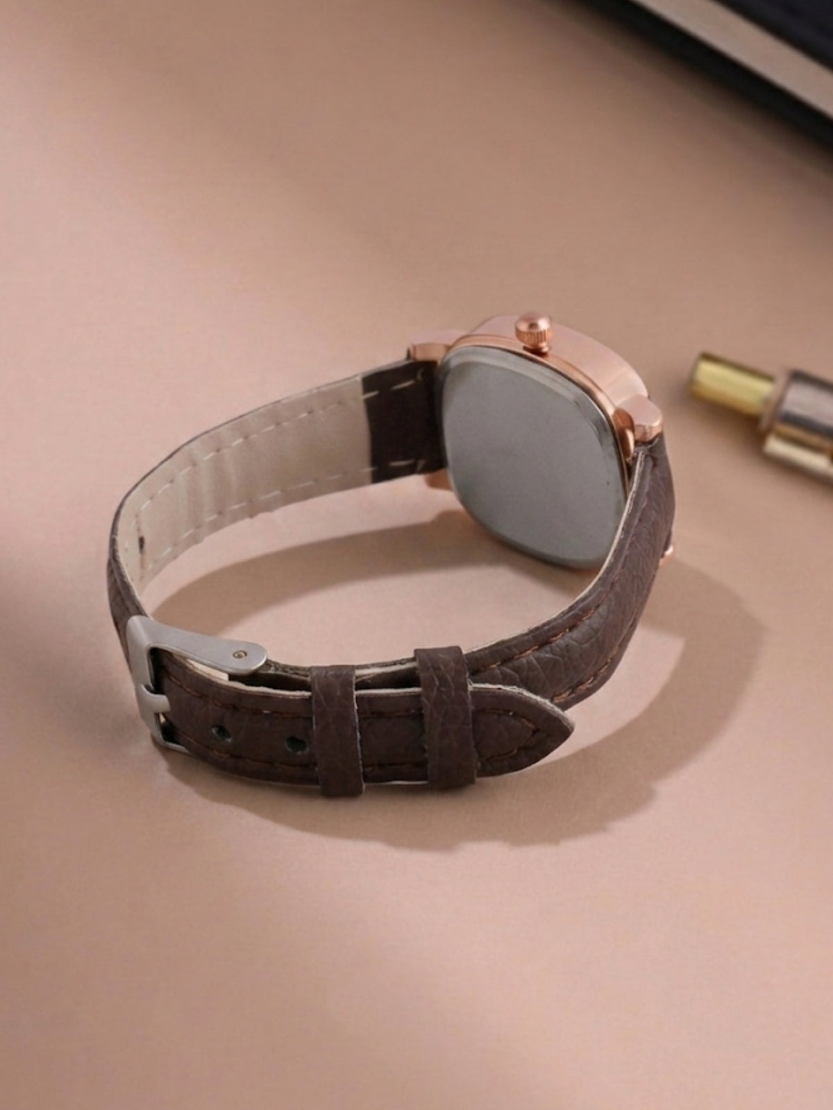 Mocha Square Analog Watch