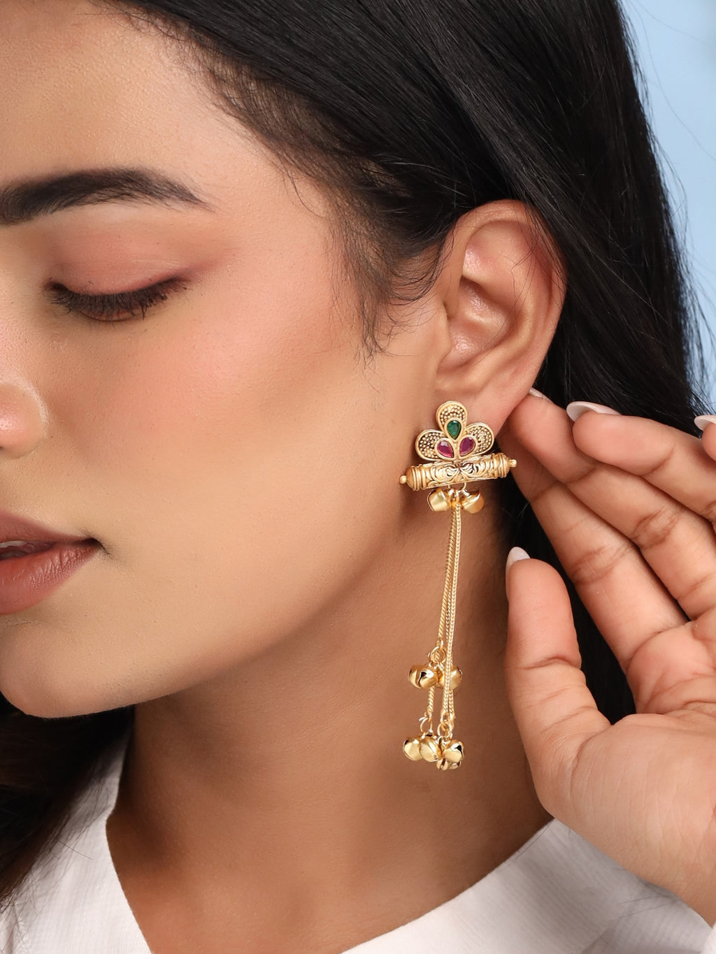 Kashmiri Ghungroo Tassel Earrings