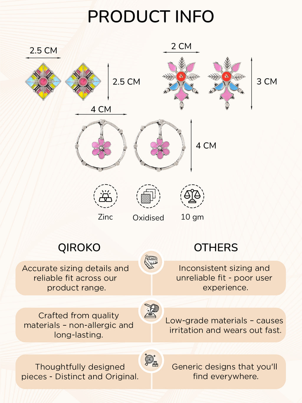 Meenakari Enamel Stud Jhumka Oxidised Silver Earrings