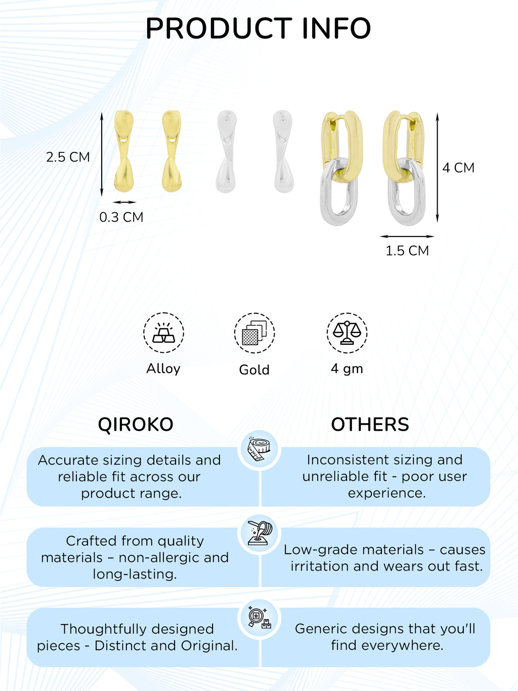 Stud Earrings Set of 3