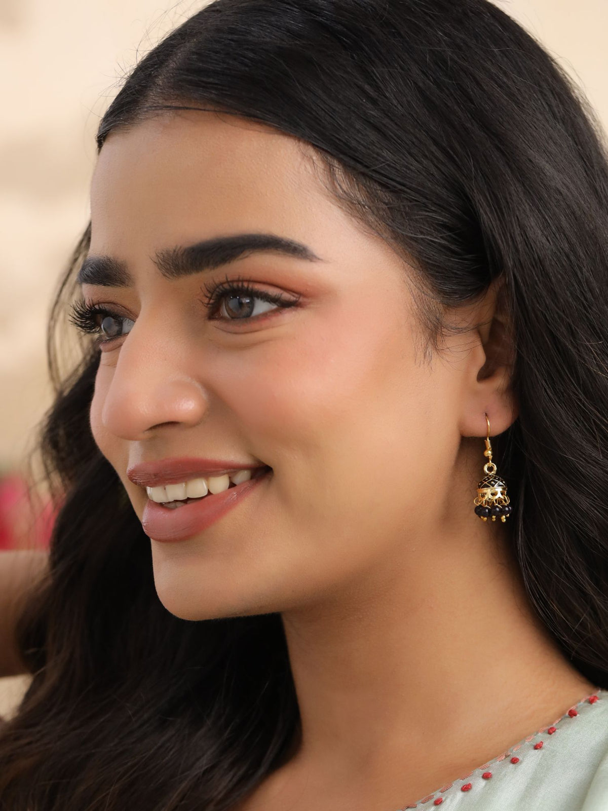 Meenakari Pearl Jhumkis