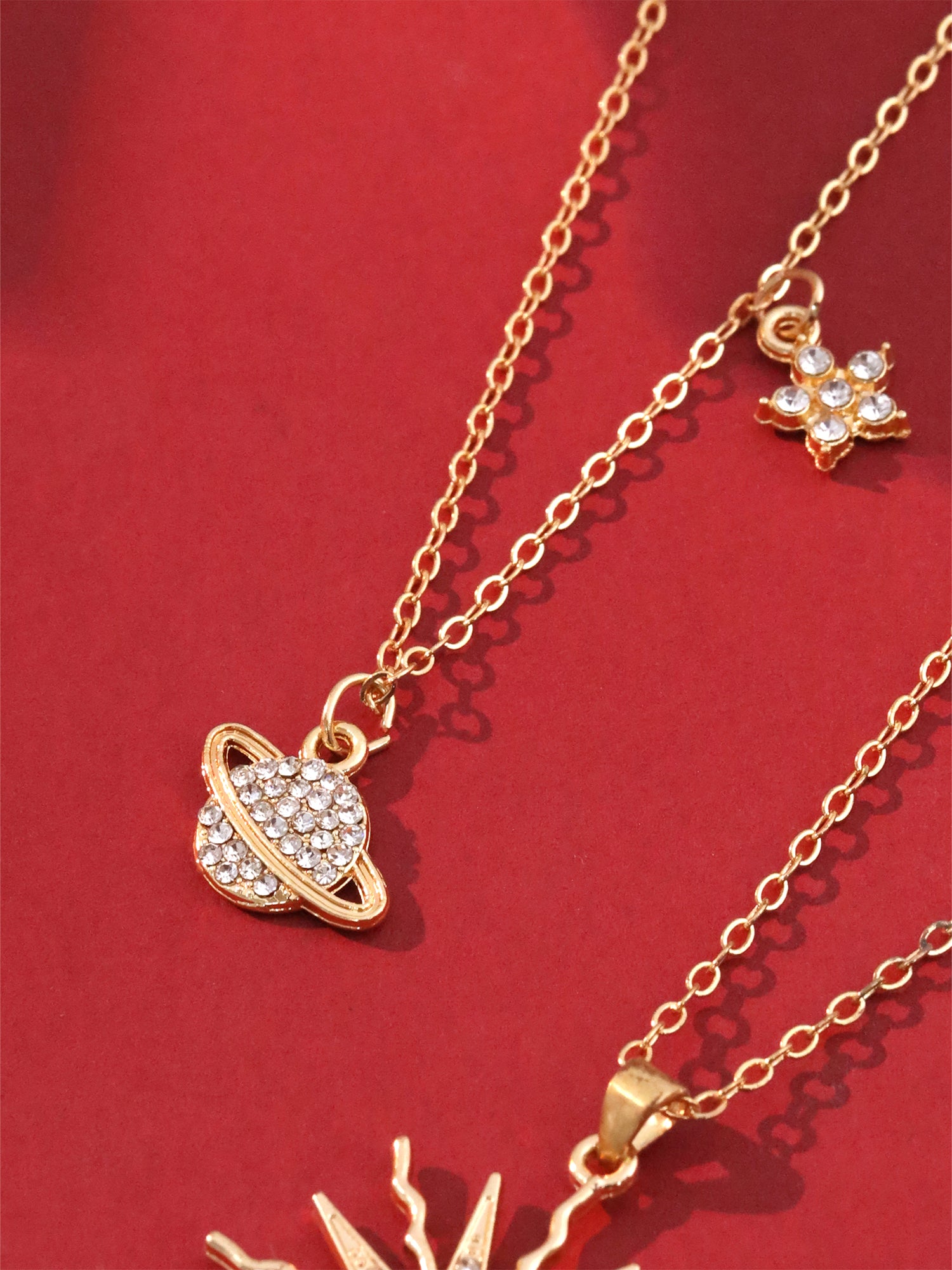 Sun Saturn Star Pendant Necklace