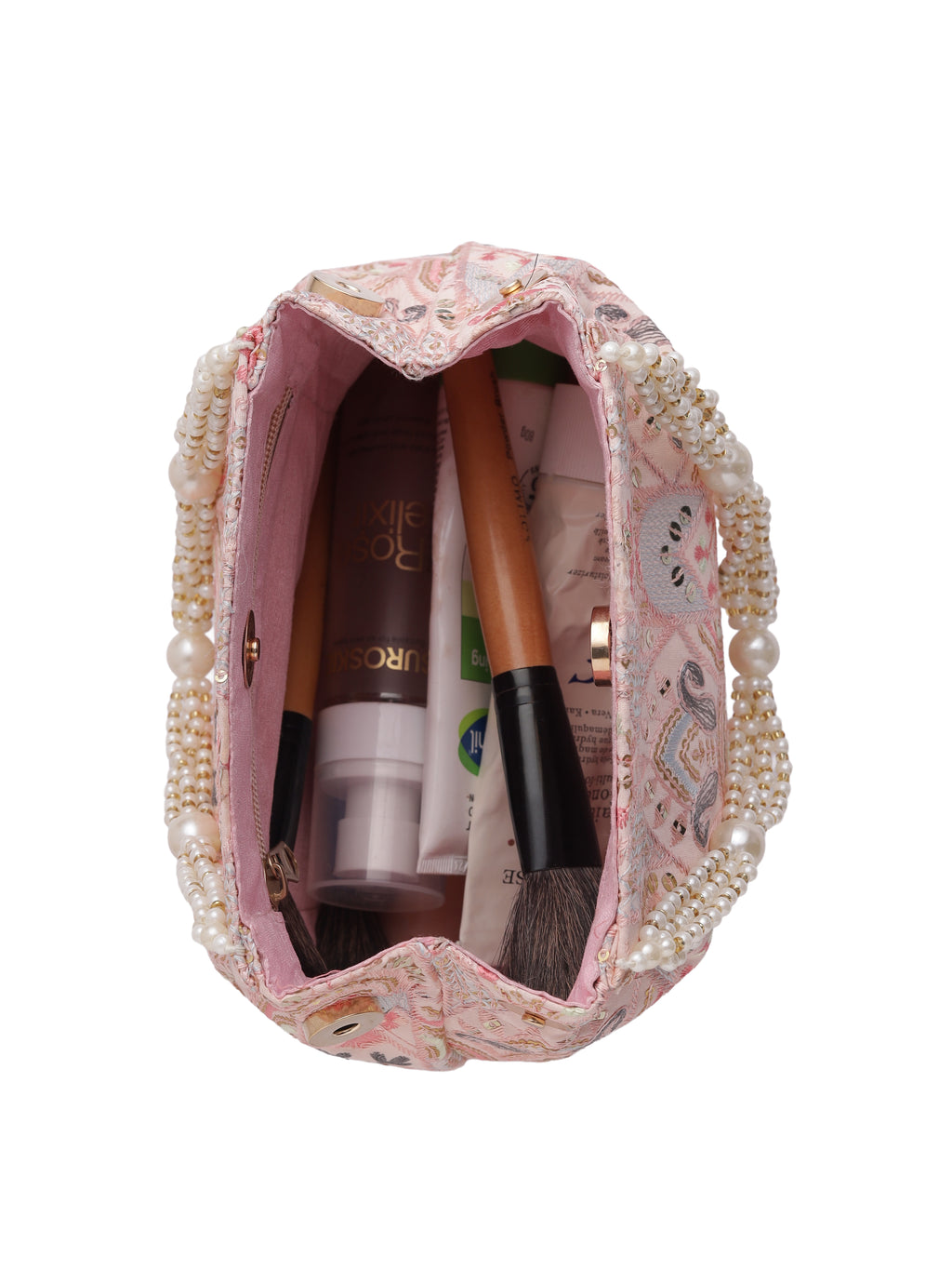 Gulnaar Collection | Silk Embroidered Potli | Pink