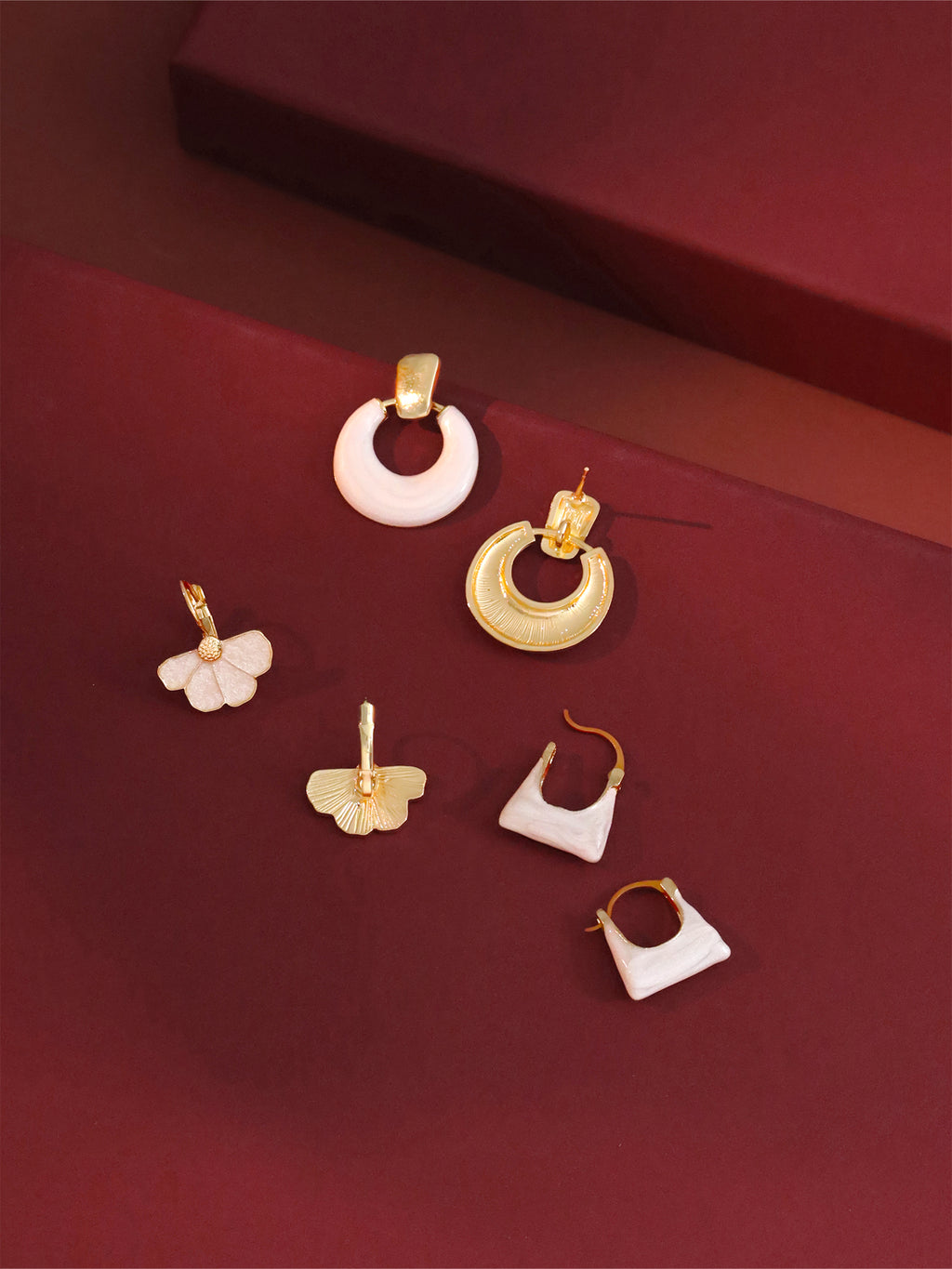 White Enamel Drop Earrings