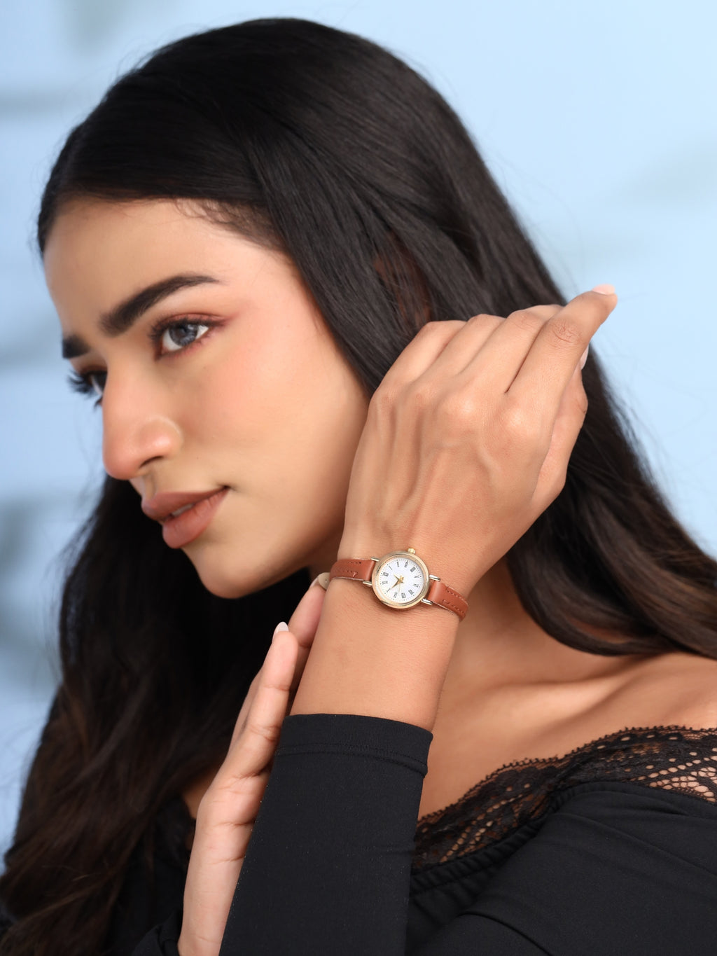 Mocha Round Analog Watch