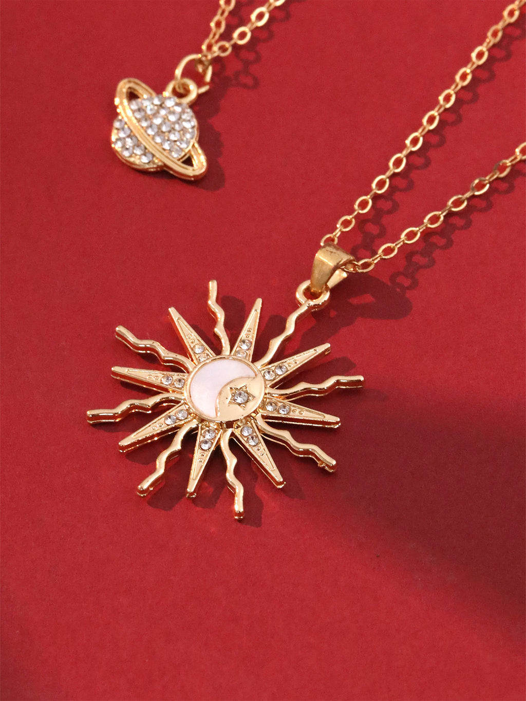 Sun Saturn Star Pendant Necklace