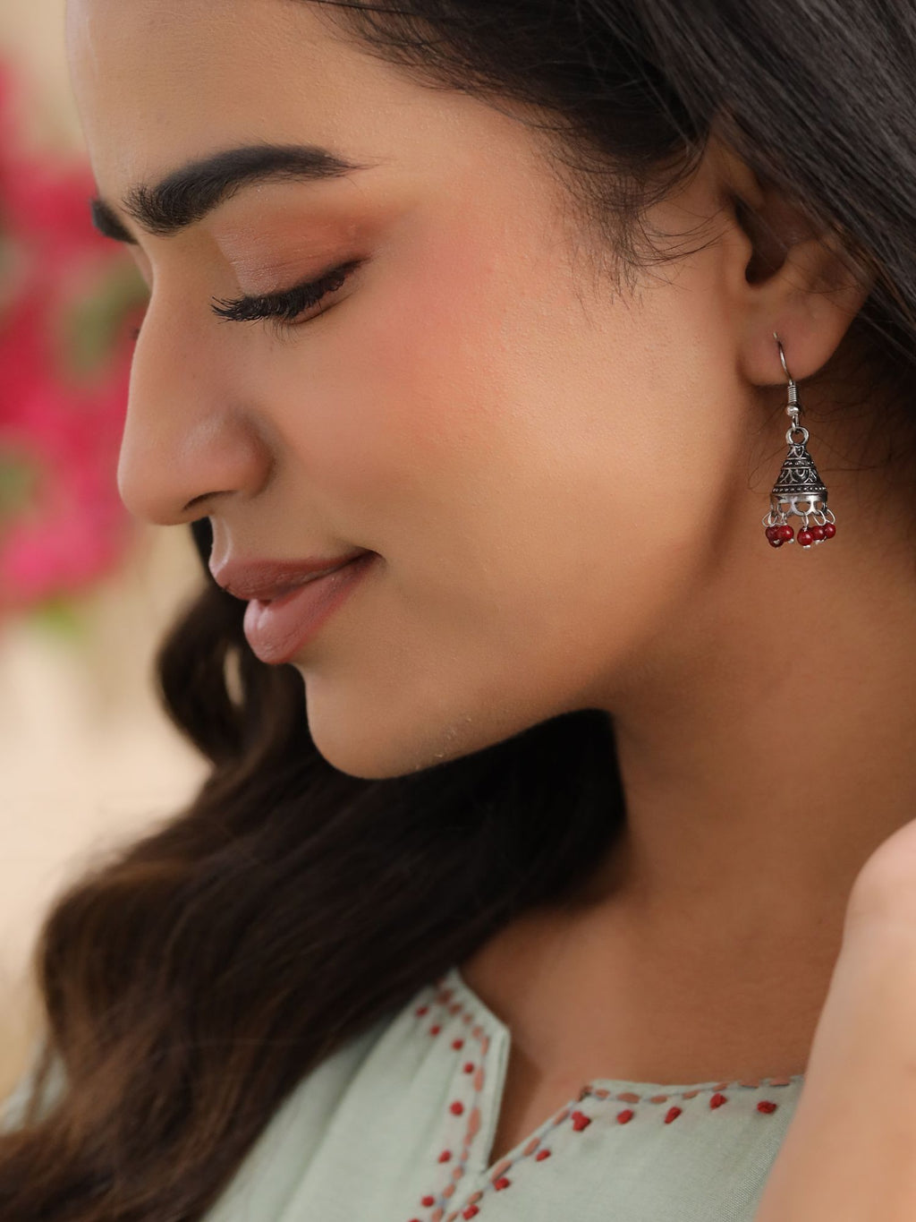 Meenakari Pearl Jhumkis
