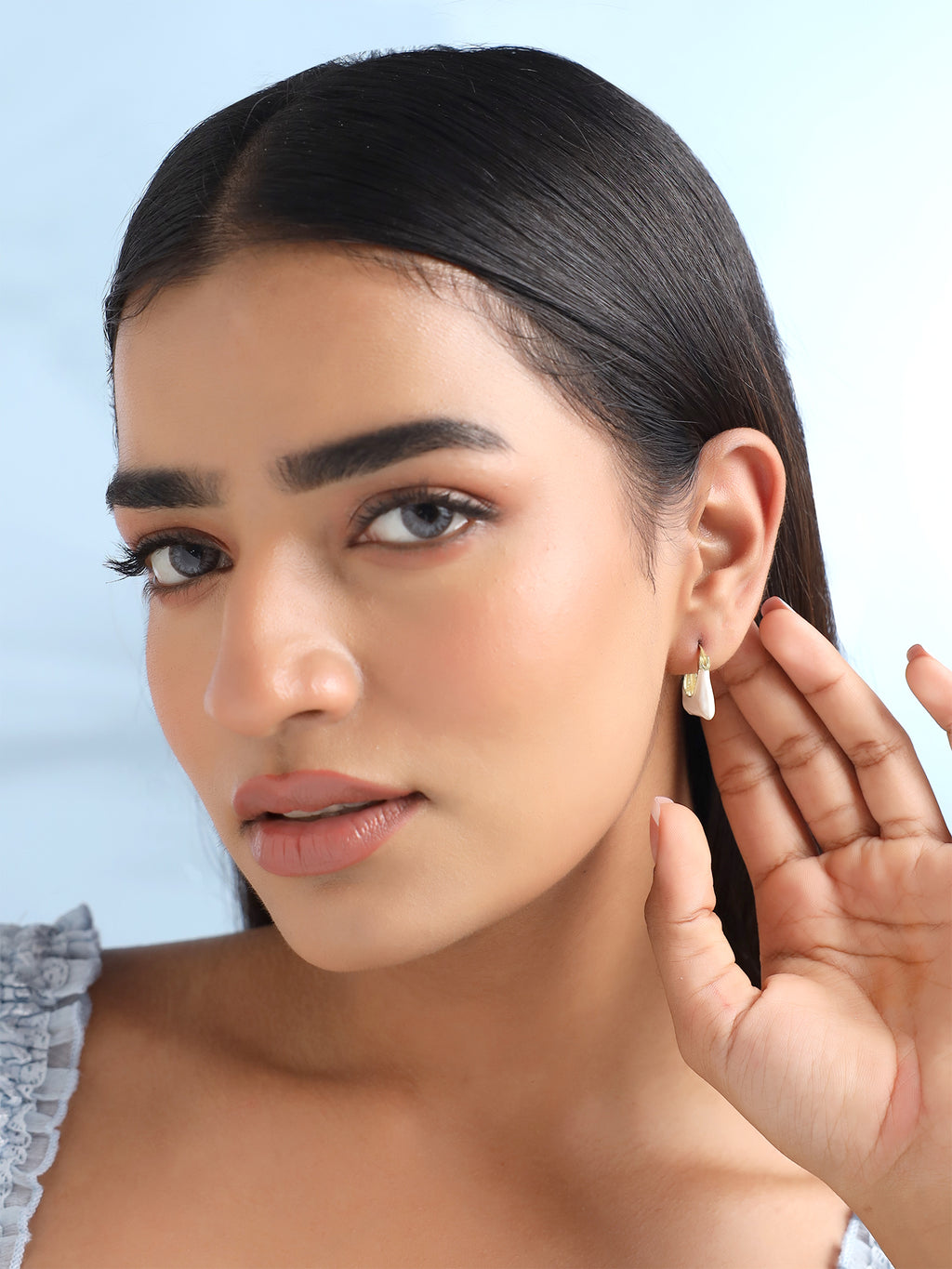 White Enamel Drop Earrings