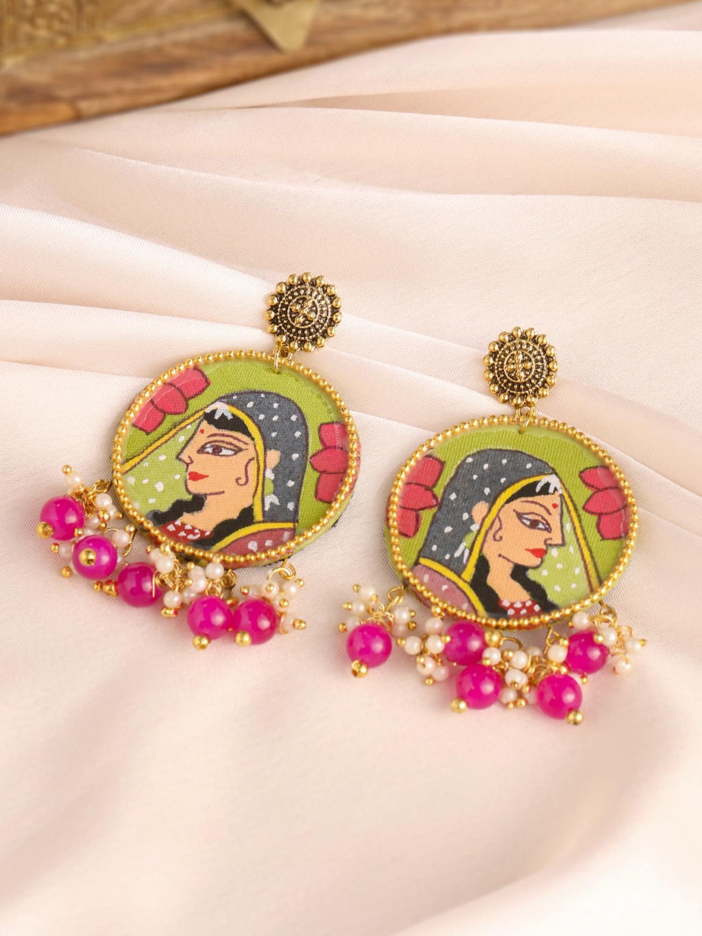 Folk Art Hand-Painted Earrings