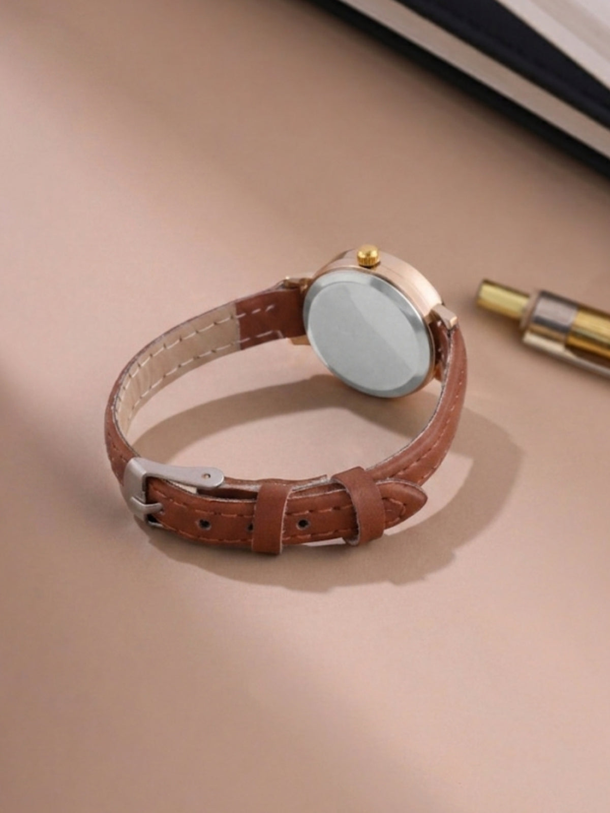 Mocha Round Analog Watch