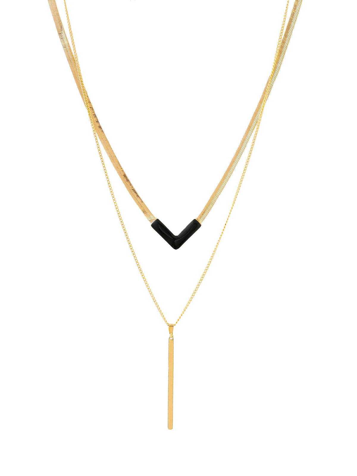 Layered Pendant Chain Stack