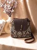 Urban Nomad Collection | Dual Compartment Crossbody Sling | Floral Paisley