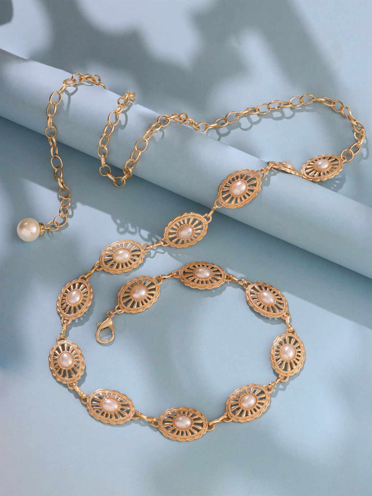 Pearl Studded Waist Chain
