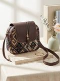 Urban Nomad Collection | Dual Compartment Crossbody Sling | Midnight Geometric