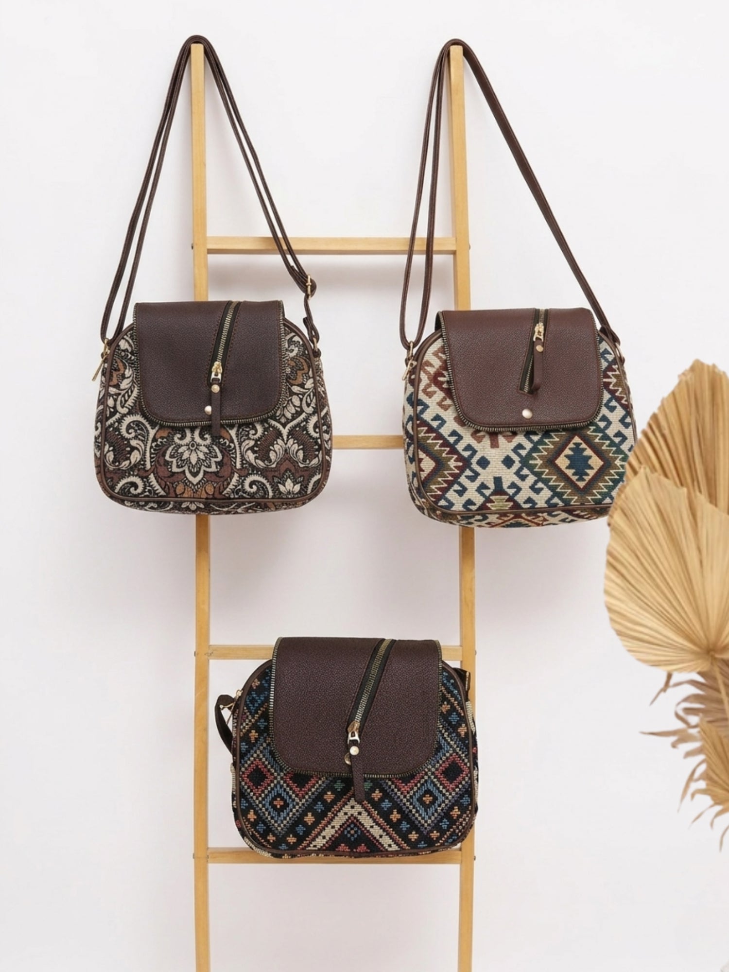 Urban Nomad Collection | Dual Compartment Crossbody Sling | Floral Paisley