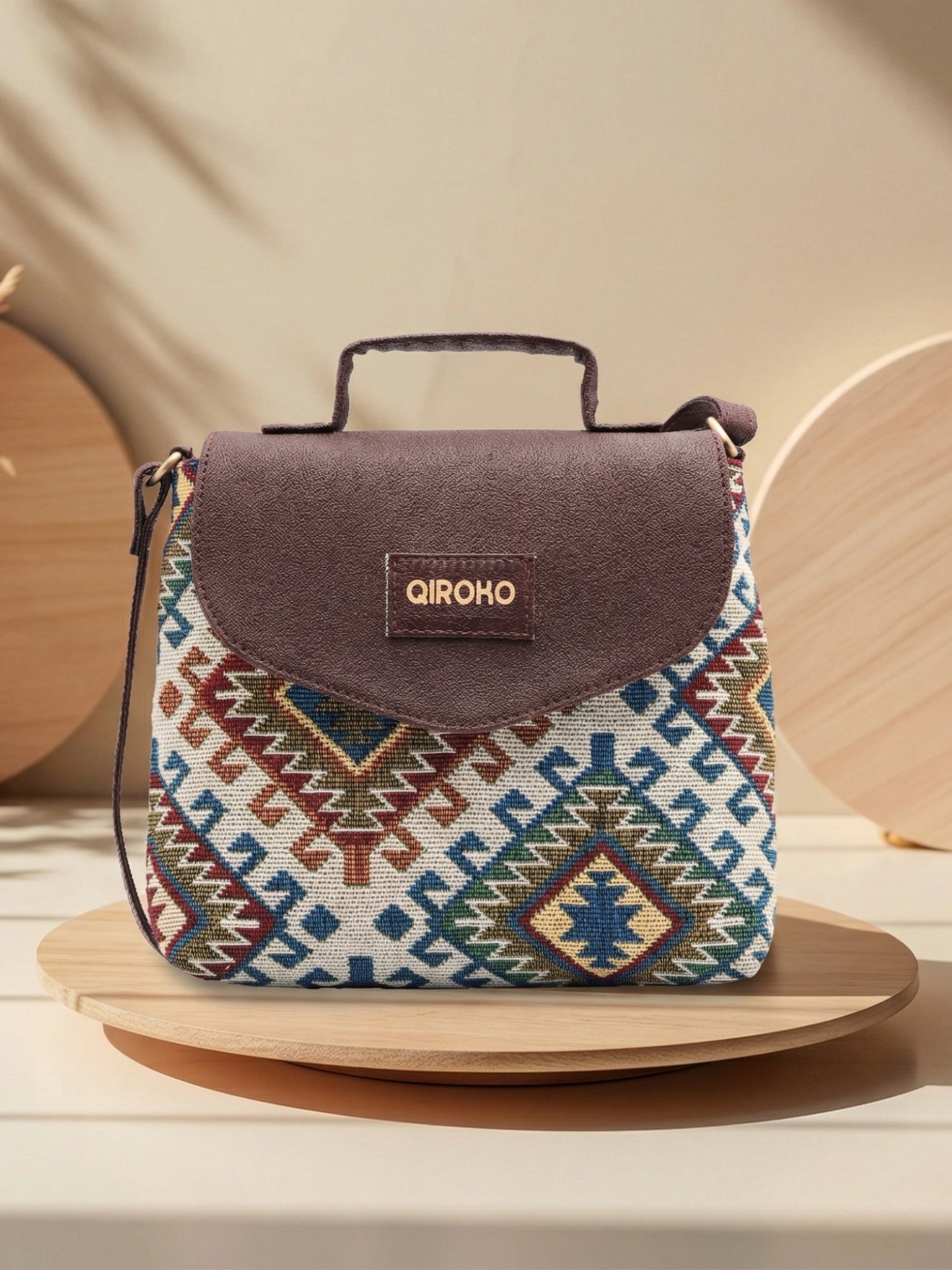 Earthcraft Collection | Dual Compartment Crossbody Sling | Earthy Tribal
