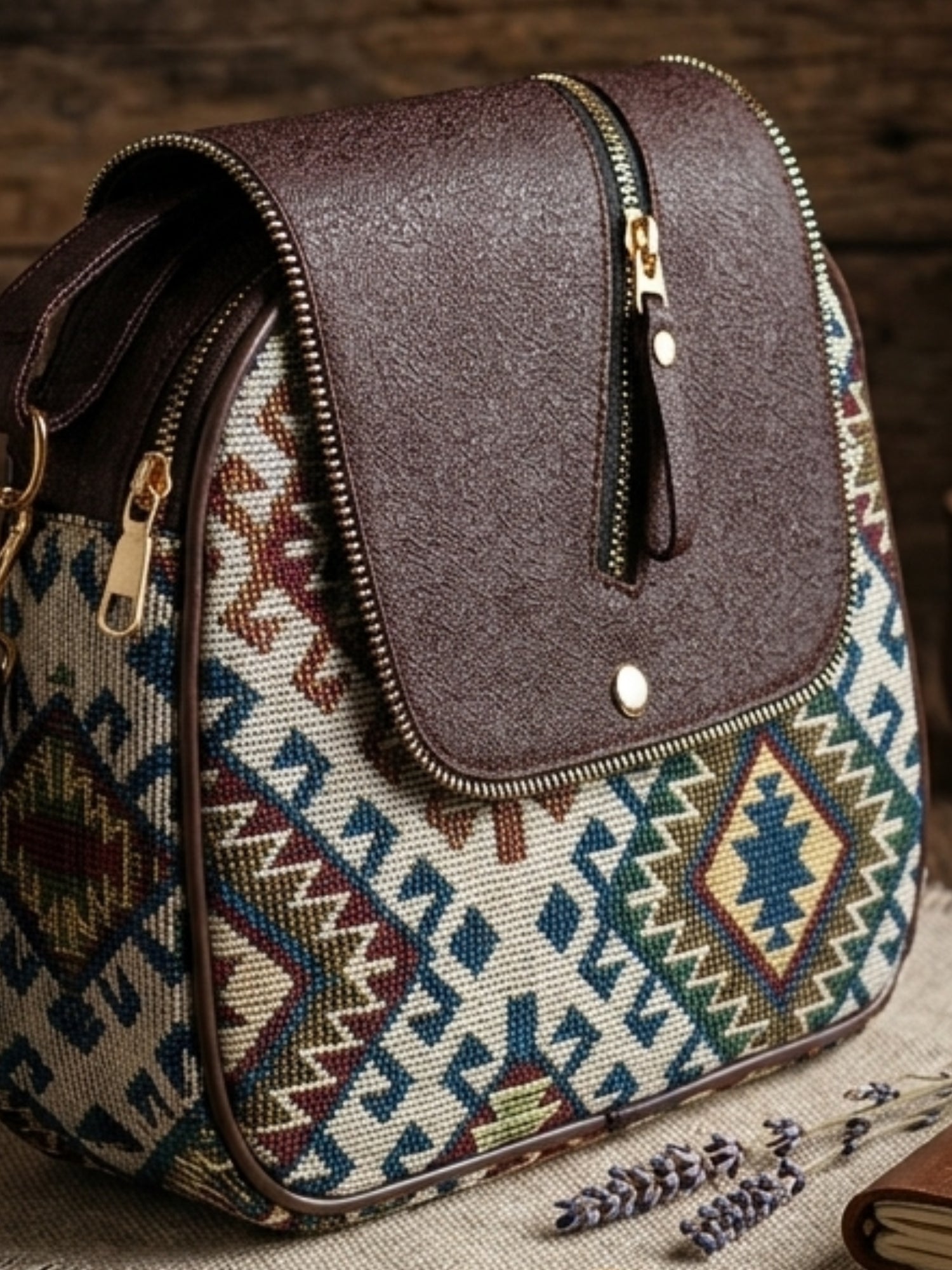 Urban Nomad Collection | Dual Compartment Crossbody Sling | Earthy Tribal