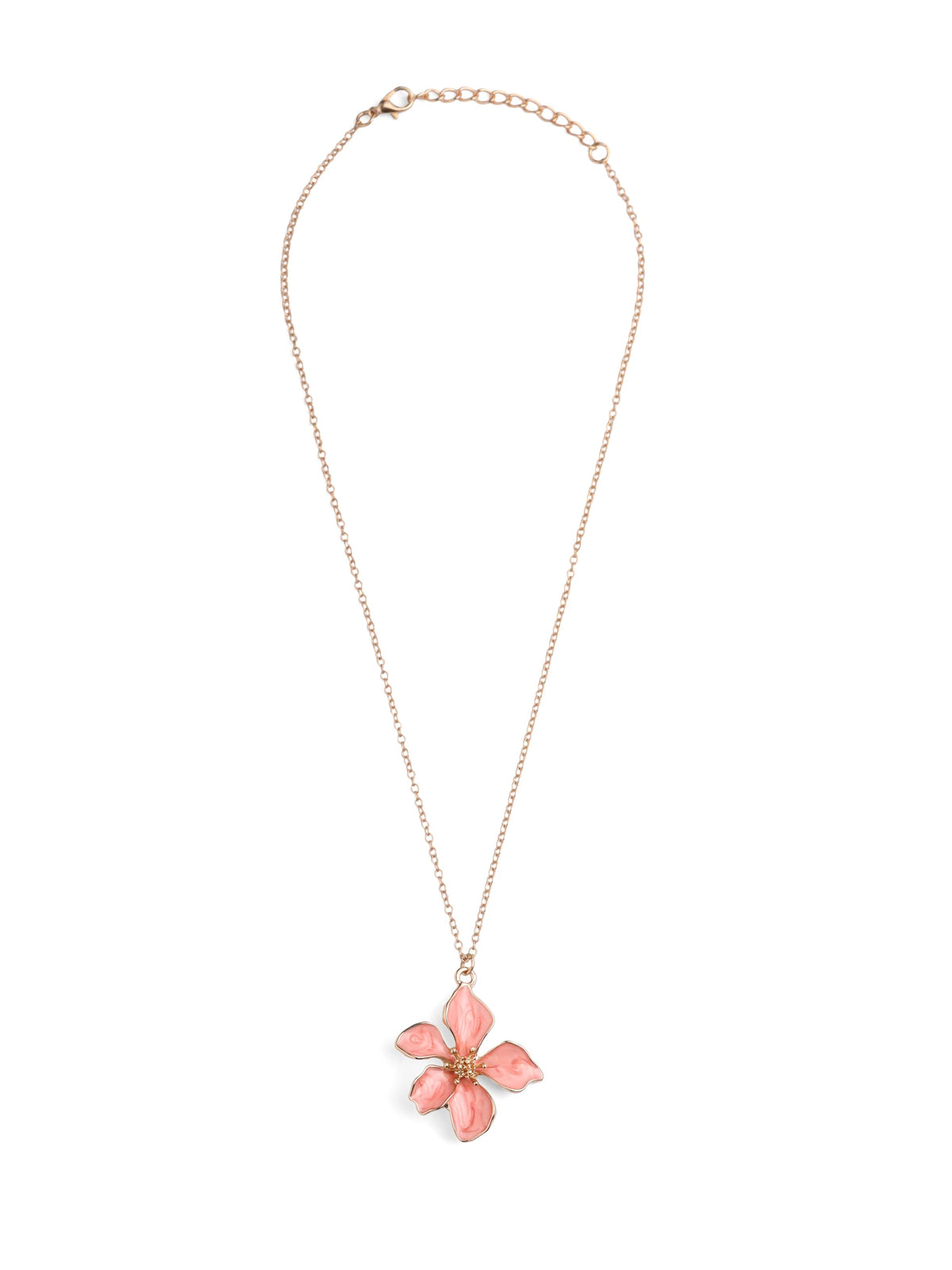 Pink Flower Pendant Necklace