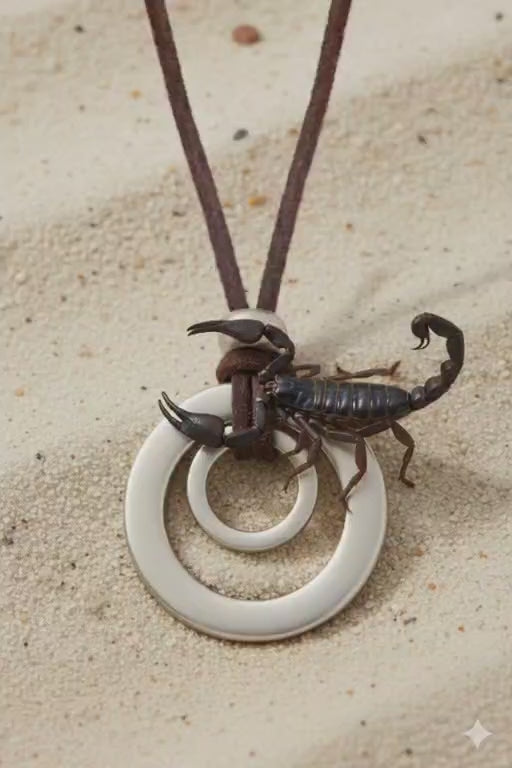 Circular Pendant Faux leather Chain